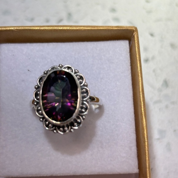 Rainbow Mystic Topaz Sterling Silver Ring Size 9 New In Box! - Picture 11 of 14